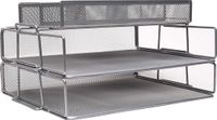 Merkloos Laag van 2 bekabelde mesh-papiersorteerders, bureau-organizers, afneembare akthouders met extra verdeler, memohouder boven - kantoor, school