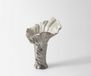 Floris Vase B31 x T30 x H42 cm Aluminium Platin Opal Handgemacht