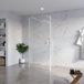 FortiFura Galeria Vrijstaande Inloopdouche - 90x200cm - Helder Glas - Antikalk - 8mm Veiligheidsglas - Mat Wit