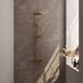 Brauer Copper Edition Opbouw Thermostatische Regendoucheset - Hoofddouche 20 cm - Staafhanddouche - Doucheslang - Koper Geborsteld Pvd