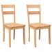 vidaXL - Eetkamerstoelen - 2 - st - massief - hout - naturel - rubber