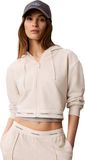 Calvin Klein Dames Ls Terry Logo Taille Cropped Fz H LV047G252G Sweatshirts, Grijs (Vanilla Heather), S