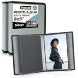Dunwell Klein fotoalbum 5x7 (2-pack), montagepapier, 5 x 7 kunstportfoliomappen, 24 hoezen display 48 pagina's, zuurvrij polyprofessioneel prentenboek voor kunstwerken van 5 x 7 kunstwerken