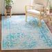 SAFAVIEH Distressed Adirondack Collection Vloerkleed voor woonkamer, eetkamer, slaapkamer, korte pool, ivoor en blauwgroen, 122 x 183 cm