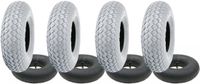 Parnells 2,80/2,50-4 grijze banden- en binnenbandenset voor mobiliteitsscooters, luchtbanden TR87 (set van 4)