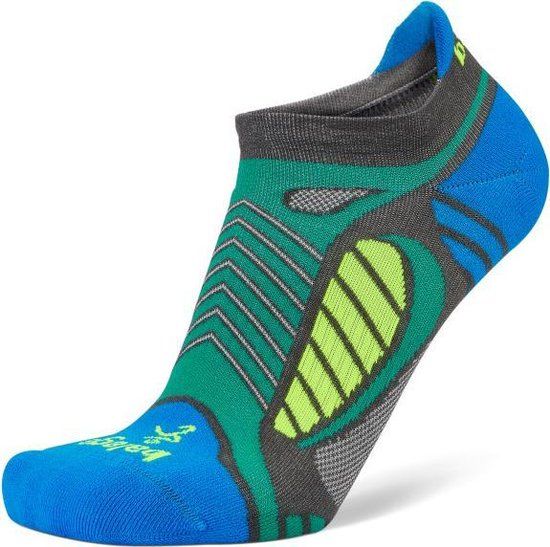 Balega Ultralight No Show Atletische Hardloopsokken Unisex - Licht Grijs/ Helder Turkoois - XL