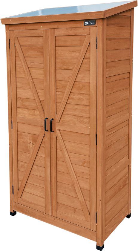 AXI Hugo Houten Opbergkast Coffee Bruin - Tuinkast - 85x52x174cm