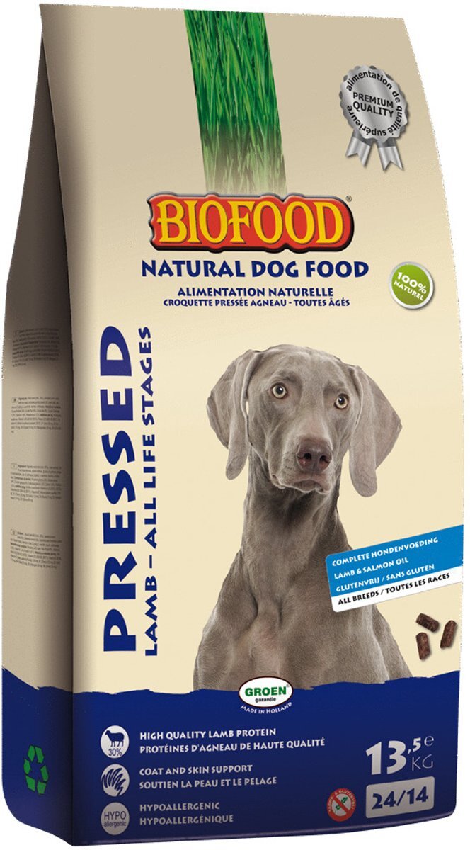 BIOFOOD geperst lam / rijst premium hondenvoer 13,5 kg