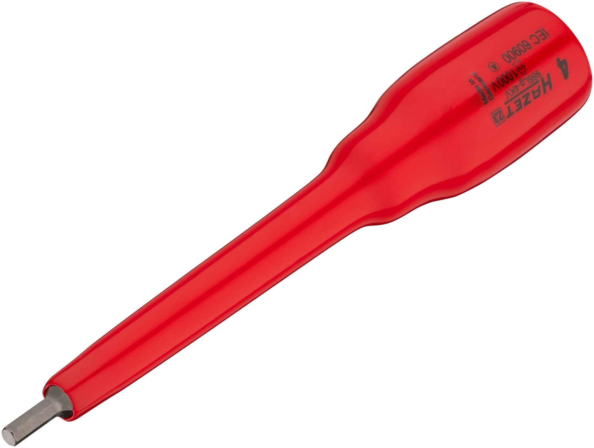 HAZET Dopsleutelbit · geïsoleerd 986LG-4KV · 1/2 inch (12,5 mm) vierkant hol · Binnen-zeskant-profiel · SW 4 mm