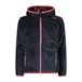 CMP - Fleecejack voor kinderen met vaste capuchon, titanium-rood fluo, 92
