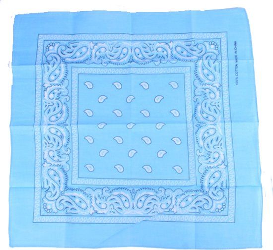 Bandana - Lichtblauw - 54 x 54 cm - Unisex - Polyester - Meneer Bart