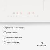 Klarstein PowerGlide plaque à induction – plaque à induction avec 4 zones de cuisson, boost 7800 W, 9 niveaux de puissance, curseur, minuterie et verrouillage parental, design épuré de 60 cm, noir