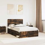 vidaXL Bedframe Rook Eiken 120 x 200 cm Massief Grenenhout