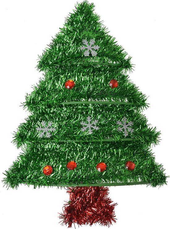Clayre & Eef Wanddecoratie Kerstboom - 35 cm - Groen - Kunststof