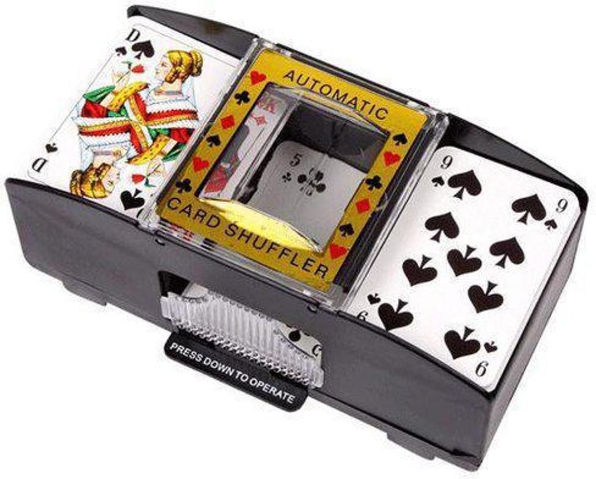 Fun & Feest party gadgets Speelkaarten schudmachine op batterijen