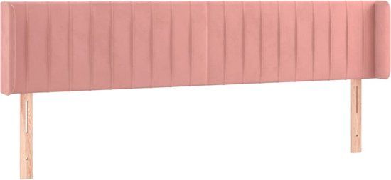 vidaXL Hoofdbord fluweel roze 183x16x78/88 cm