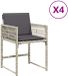 vidaXL Fauteuils de jardin avec coussins, 4 pièces, gris clair, polyrotin