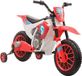 Homcom Moto électrique pour enfants 12V avec double suspension - Moto à batterie, Moto jouet, Scooter pour enfants - Rouge