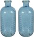 Countryfield Bloemenvaas Cactus Dots - 2x - blauw transparant - glas - D15 x H35 cm
