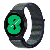 Samsung Sport Loop nylon bandje - Blauw met groene band - Galaxy watch 7 / Galaxy Watch FE - 40mm & 44mm