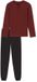 SCHIESSER Fine Interlock pyjamaset - heren pyjama lang interlock manchetten knoopsluiting geruit terracotta
