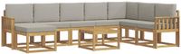 vidaXL - Buiten - bank - set - 9 - st - Wit - en - Lichtgrijs