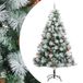 vidaXL Kunstkerstboom met scharnieren, dennenappels en bessen, 210 cm, Wit