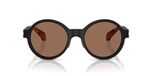 Moncler Lunettes De Soleil Me4001 Unisexe Noir Rondes Marron 52mm
