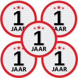 Bellatio Decorations 1 jaar leeftijd sticker - 10x - rond - Dia 15 cm - 1 jaar verjaardag - jubileum - leeftijd versiering
