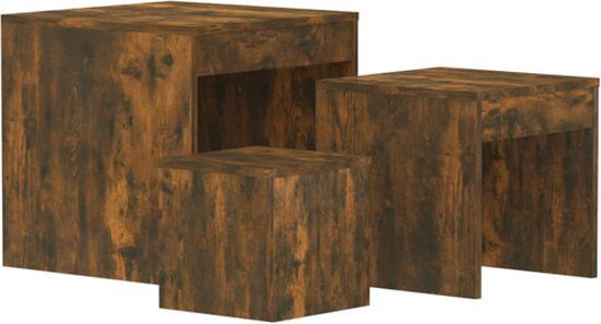 VidaXL 3-delige salontafel set bewerkt hout gerookt eikenkleurig