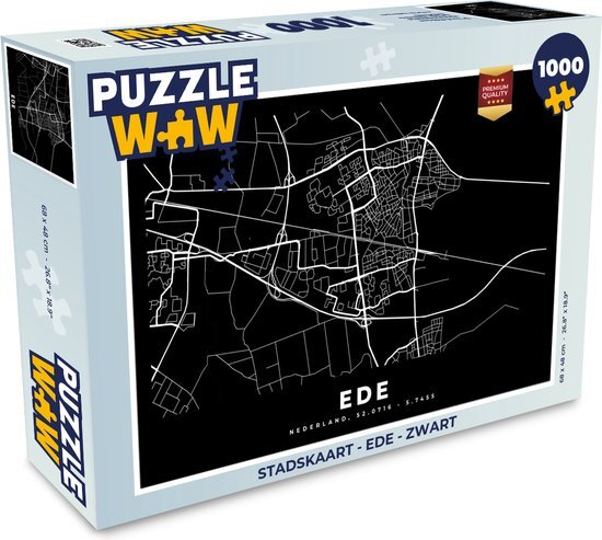 MuchoWow Puzzel Stadskaart - Ede - Zwart - Legpuzzel - Puzzel 1000 stukjes volwassenen - Plattegrond