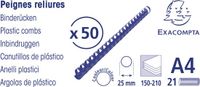 Exacompta Doos van 50 plastic spiraal inbindruggen 25 mm - A4 - Zwart - 75701E