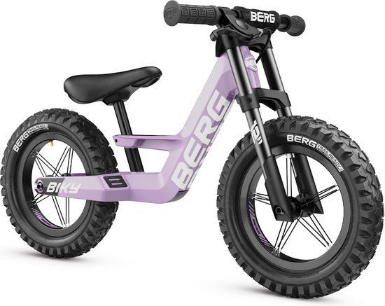 BERG Biky Cross Purple Loopfiets - 12 inch - Magnesium - Handrem - 2-5 jaar