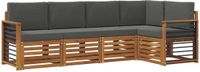 vidaXL - Bank loungeset - 5 zitplaatsen - Natuurlijk en antraciet - Polyester