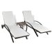 VidaXL Lounge Tuinstoel Gecapitonneerde zitting Polyrattan, Staal Crème, Wit