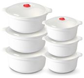 Omgoods - Set de 6 pièces de vaisselle en plastique pour micro-ondes avec couvercle