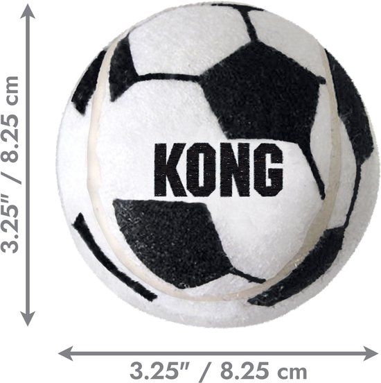 Kong Sport Soccer Balls - Hondenspeelgoed - Zwart Wit 2 stuks L