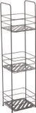 MSV Badkamer Planchet – Stalen Badkamerrek met 3 Planken – Badkamer Opbergrek Vrijstaand – Mat Zwart – 16,5 x 15,5 x 63 cm