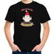 Bellatio Decorations kerst t-shirt voor kinderen - Kado Gnoom - zwart - Kerst kabouter - Kerstdiner 110/116
