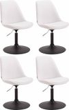 CLP Maverick Set van 4 Eetkamerstoelen - Kunstleer wit zwart
