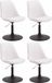 CLP Maverick Set van 4 Eetkamerstoelen - Kunstleer wit zwart