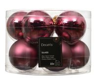Decoris Kerstballen glas silver inside enamel matt mix VI