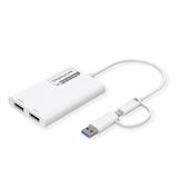 ROLINE Multi-DisplayLink Adapter USB Typ A+C - 2x DP, 4K