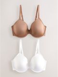Next Dames A-E Afvlakkende Ultimate Comfort Beha's 2 Verpakking Praline Nude/Wit