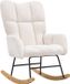 Vevor Rocking chair, 113 kg, with soft seat and high backrest, suitable as feeding chair in nursery, bedroom, living room, ivory white