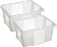 Sunware Nesta - 2x - plastique - 24L - transparent - 42 x 33 x 22 cm - empilable