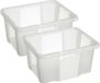 Sunware Opslagbox Nesta - 2x - kunststof - 24L - transparant - 42 x 33 x 22 cm - stapelbaar