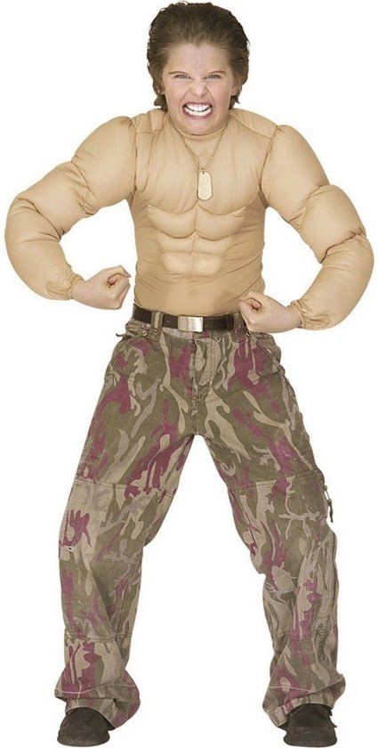 Generik Bodybuilder T-shirt met nep spieren voor kinderen - 146/152