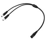 conecto, Holle stekkeradapter, laagspanning Y-verdeler, 1 x 5,5 x 2,1 mm bus op 2 x 5,5 x 2,1 mm, 40 cm, zwart