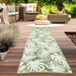 Tapis d'extérieur imperméable et recyclable, vert et crème, dimensions : 90 x 300 cm